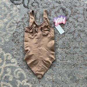 Yitty Nearly Naked Nearly Shaping Thong Bodysuit Tan M/L